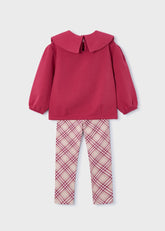 Girls Mayoral Red Pullover Legging Set